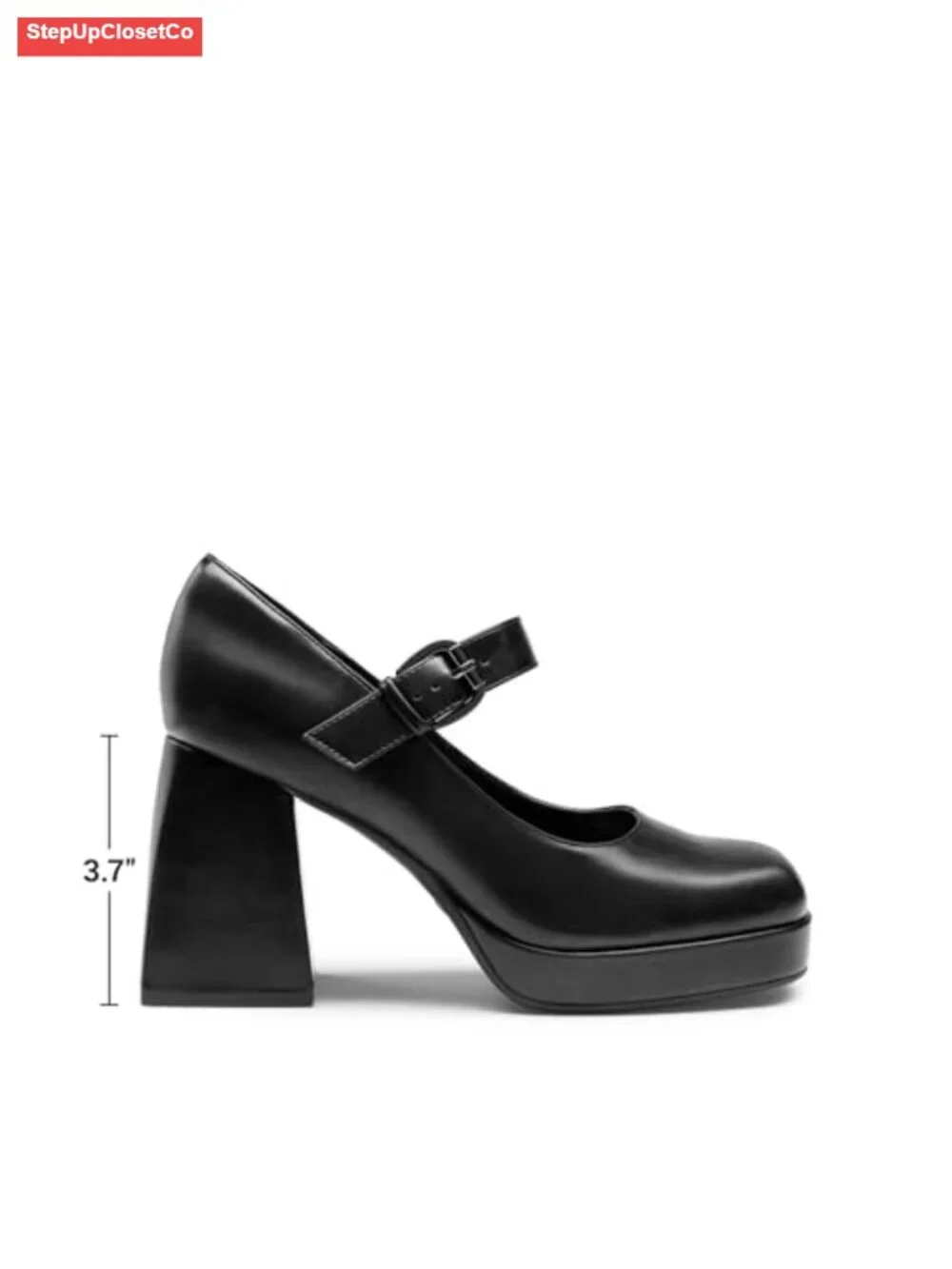 Mary Jane Platform Chunky High Heels Square Toe PU